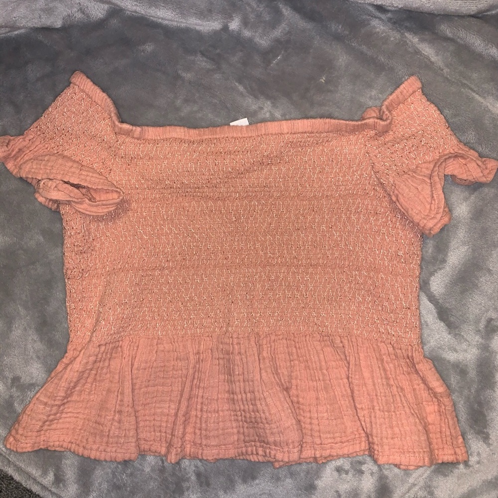 American Eagle Smocked Off the Shoulder Top